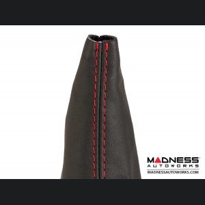 MINI Cooper Gear Shift Boot - Black Leather W/ Red Stitching