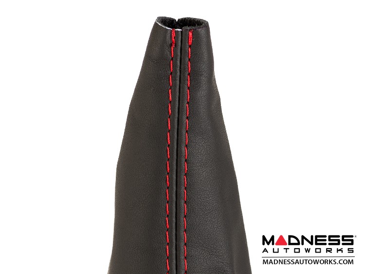 MINI Cooper Gear Shift Boot - Black Leather W/ Red Stitching