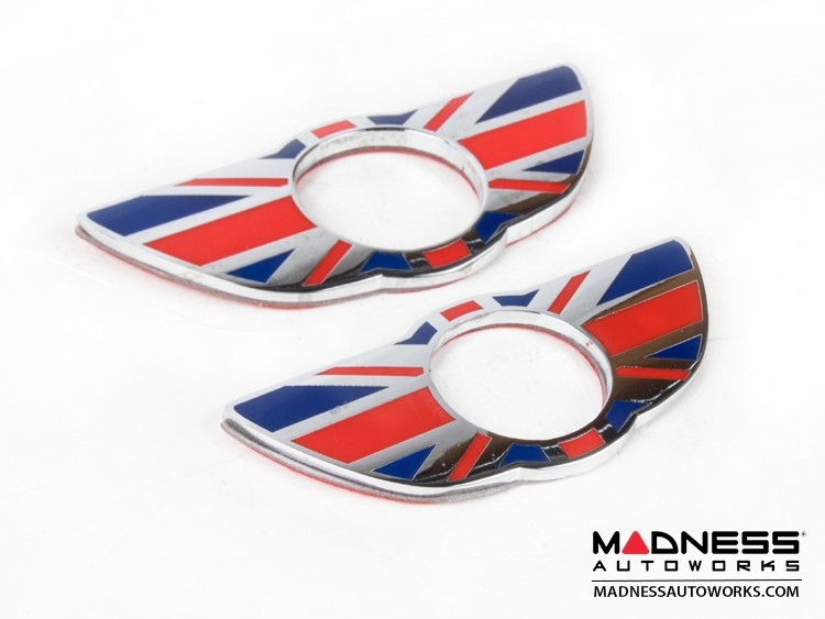 MINI Cooper Door Lock Knob Emblem - Union Jack Wings (R60/ R61 Models)