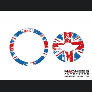 MINI Cooper Steering Wheel Decal - Distressed Union Jack 