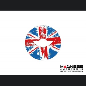 MINI Cooper Steering Wheel Decal - Distressed Union Jack 