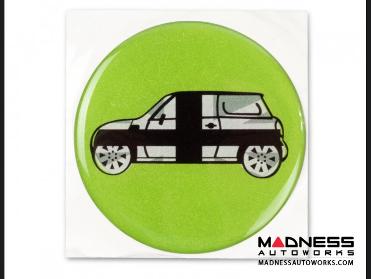 MINI Cooper Grill Badge - Green w/ MINI Car