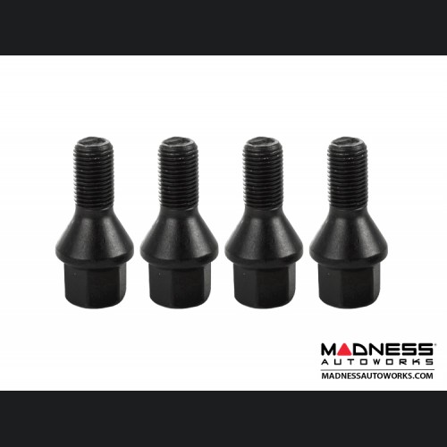 MINI Cooper Lug Bolt Set by Farad - Set of 4 - M12x1.5 - 60° Cone Seat - Black (R50/ R52/ R53 Models)