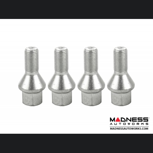 MINI Cooper Lug Bolt Set by Farad - Set of 4 - M12x1.5 - 60° Cone Seat - Silver (R50/ R52/ R53 Models)