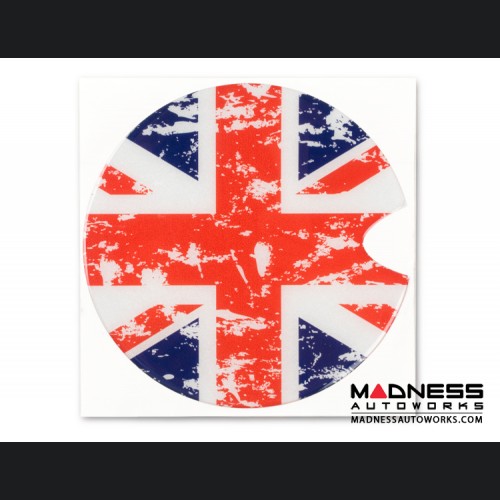 MINI Cooper Fuel Door Overlay - Distressed Union Jack Design