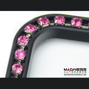 License Plate Frame - Black Frame w/ Pink Crystals