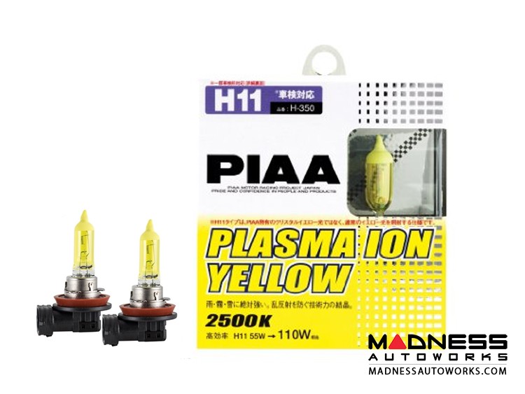 MINI Cooper H11 Plasma Ion Yellow Light Bulb Set by PIAA (R50 / R52 / R53 Model)