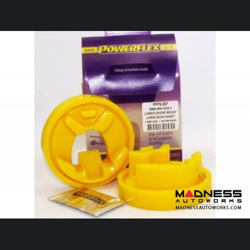 MINI Cooper Polyurethane Bushing Set - Lower Engine Mount Large Bushing Insert (Street) by Powerflex (R55 / R56 / R57 / R58 / R59 / R60 / R61 Model)