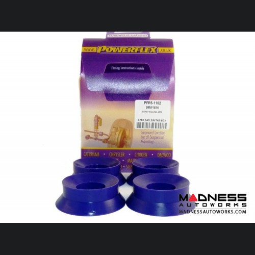 MINI Cooper Polyurethane Bushing Set - Rear Trailing Arm Front Bushing Insert (Street) by Powerflex (R55 / R56 / R57 Model)