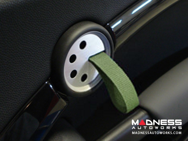 MINI Cooper RS Style Door Pulls (Set of 2) - Black Base by Rennline (R55 /  R56 /  R57 /  R58 /  R59 /  R60 Model)