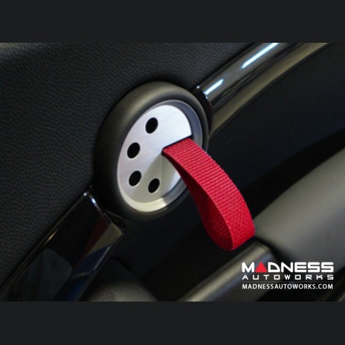 MINI Cooper RS Style Door Pulls (Set of 2) - Silver Base by Rennline (R55 /  R56 /  R57 /  R58 /  R59 /  R60 Model)