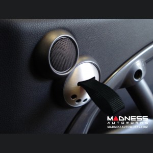 MINI Cooper RS Style Door Pulls (Set of 2) - Silver Base by Rennline (R50 / R52 /  R53  w/o Harman Kardon Model)