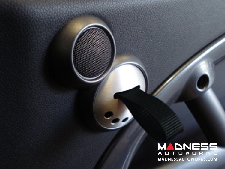 MINI Cooper RS Style Door Pulls (Set of 2) - Silver Base by Rennline (R50 / R52 /  R53  w/o Harman Kardon Model)