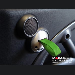 MINI Cooper RS Style Door Pulls (Set of 2) - Silver Base by Rennline (R50 / R52 /  R53  w/o Harman Kardon Model)