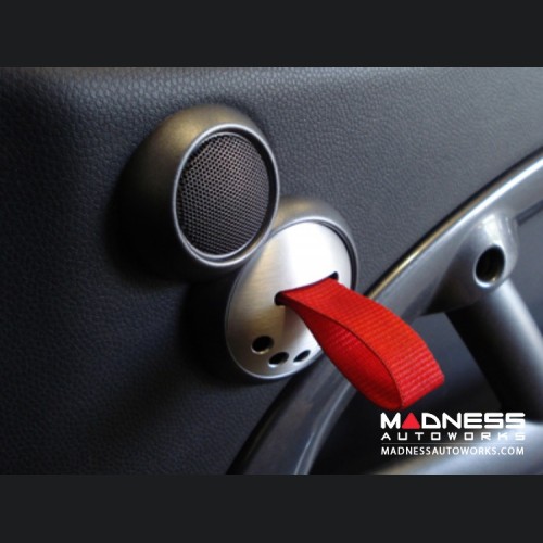 MINI Cooper RS Style Door Pulls (Set of 2) - Silver Base by Rennline (R50 / R52 /  R53  w/o Harman Kardon Model)