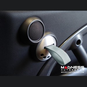 MINI Cooper RS Style Door Pulls (Set of 2) - Silver Base by Rennline (R50 / R52 /  R53  w/o Harman Kardon Model)