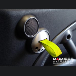 MINI Cooper RS Style Door Pulls (Set of 2) - Silver Base by Rennline (R50 / R52 /  R53  w/o Harman Kardon Model)