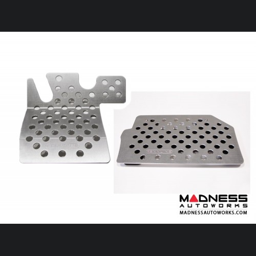 MINI Cooper Aluminum Pedal Board (Set of Two) by Rennline (R50 / R52 / R53 Model) - Silver