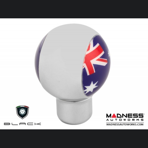 MINI Cooper Gear Shift Knob - Chrome w/ Australian Flag Design