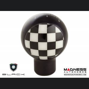 MINI Cooper Gear Shift Knob - Black w/ Checkered Flag Design