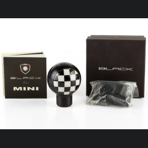 MINI Cooper Gear Shift Knob - Black w/ Checkered Flag Design