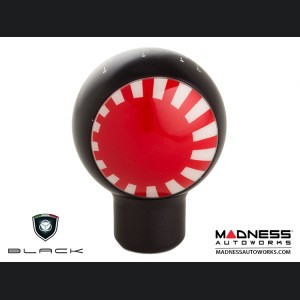 MINI Cooper Gear Shift Knob - Black w/ Rising Sun Flag of Japan Design