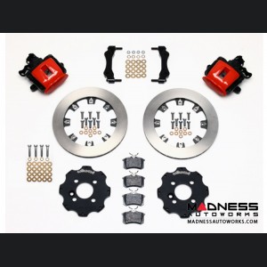 MINI Cooper Brake Conversion Kit - Wilwood Rear Brake Upgrade Kit (Red Powder Coated Calipers / Plain Face Rotors) (R55 / R56 / R57 Model)