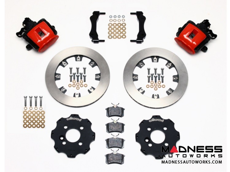 MINI Cooper Brake Conversion Kit - Wilwood Rear Brake Upgrade Kit (Red Powder Coated Calipers / Plain Face Rotors) (R55 / R56 / R57 Model)