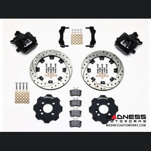 MINI Cooper Brake Conversion Kit - Wilwood Rear Brake Upgrade Kit (Black Powder Coated Calipers / Drilled & Slotted Rotors) (R55 / R56 / R57 Model)