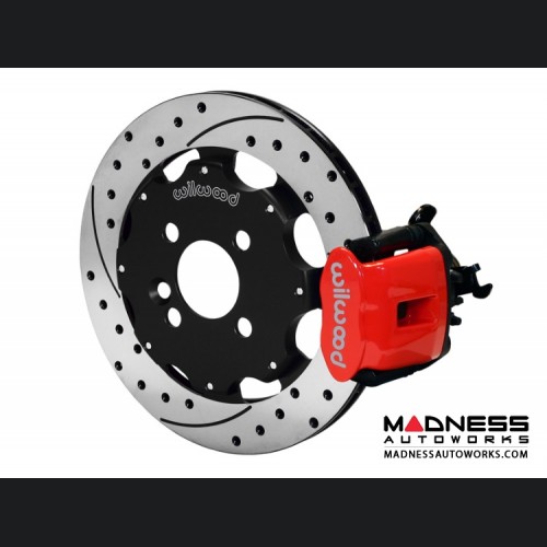 MINI Cooper Brake Conversion Kit - Wilwood Rear Brake Upgrade Kit (Red Powder Coated Calipers / Drilled & Slotted Rotors) (R55 / R56 / R57 Model)