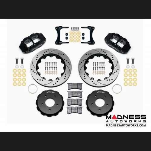 MINI Cooper Brake Conversion Kit - 12.88" Rotors - Wilwood Superlite 6R 6 Piston Front Brake Upgrade Kit (Black Powder Coated Calipers / SRP Drilled & Slotted Rotors)