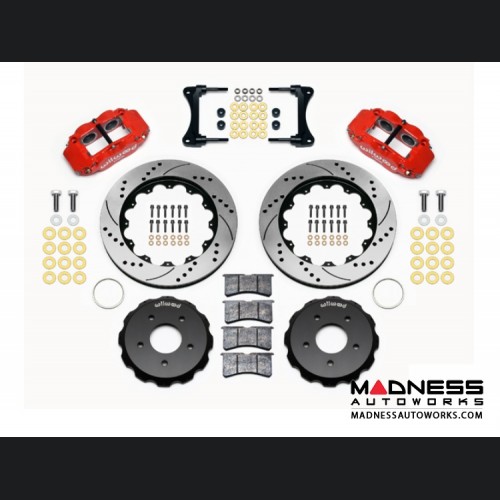 MINI Cooper Brake Conversion Kit - 12.88" Rotors - Wilwood Superlite 6R 6 Piston Front Brake Upgrade Kit (Red Powder Coated Calipers / SRP Drilled & Slotted Rotors)