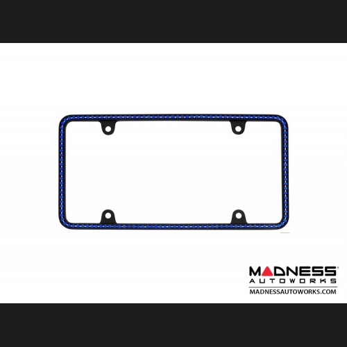 License Plate Frame - Black Frame w/ Blue Crystals