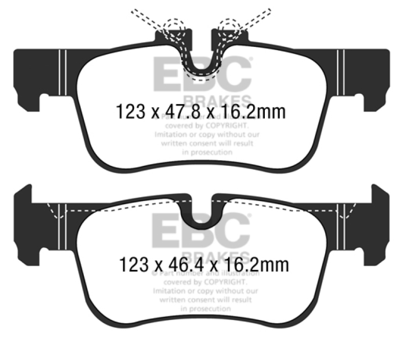Mini Cooper Clubman (F54) Brake Pads - Rear - EBC - Redstuff Ceramic - 2016
