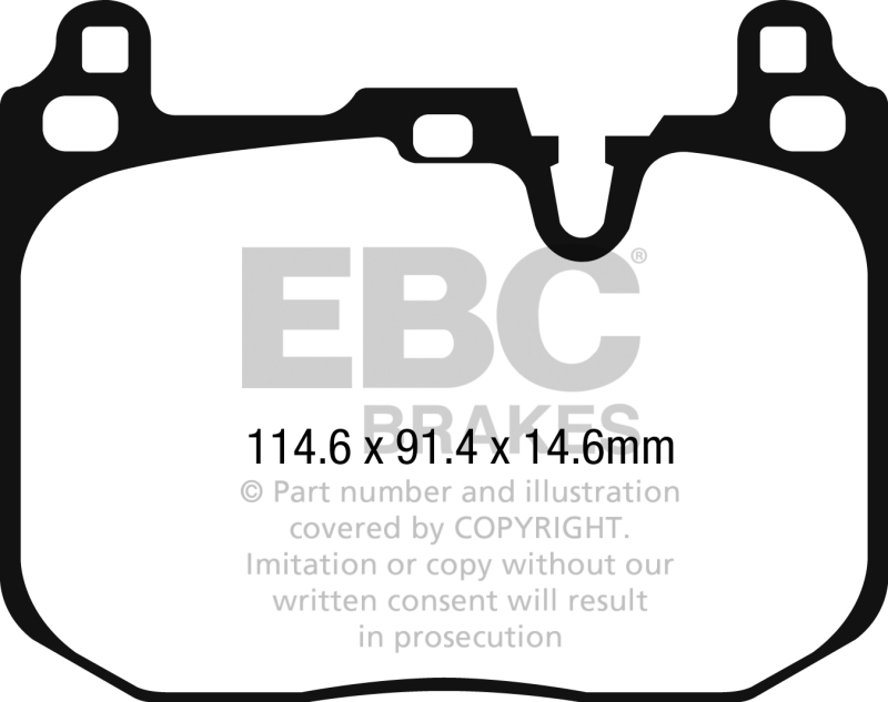 Mini Cooper John Cooper Works Brake Pads - Front - EBC - Redstuff Ceramic Low Dust - 2015