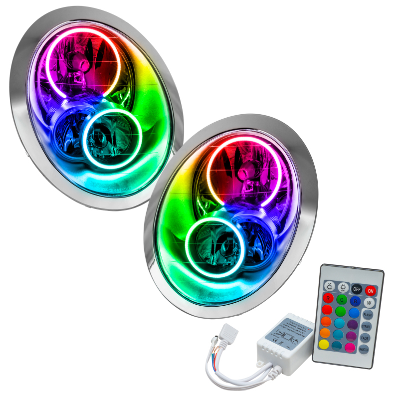 Mini Cooper/S Headlight Assemblies - ORACLE Lighting - ColorSHIFT w/ Simple Controller - `05-`08