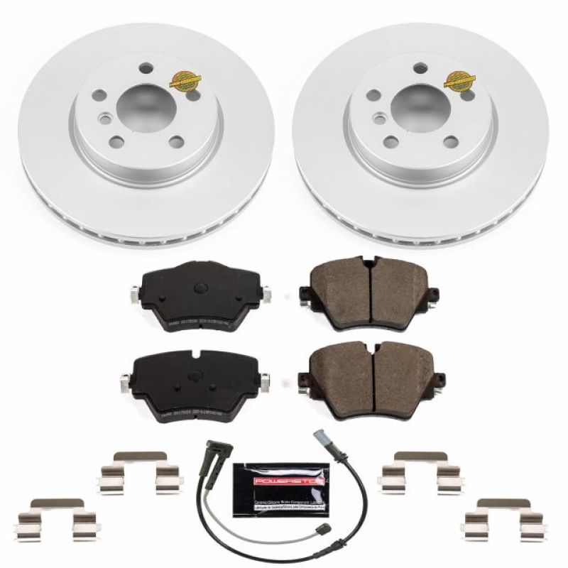 Mini Cooper Clubman Brake Kit - Front - PowerStop - Geomet Coated Rotors + Carbon-Fiber Ceramic Pads - 2019
