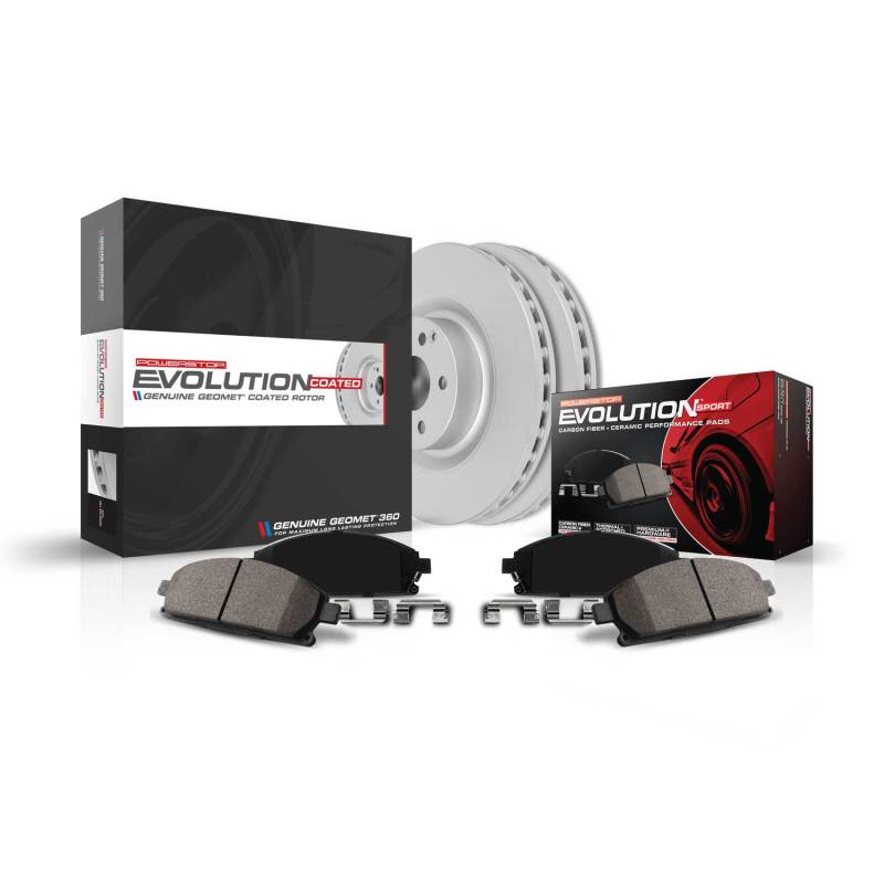 Mini Cooper Brake Kit - Front - PowerStop - Genuine Geomet 360 Coated Rotors + Carbon-Fiber Ceramic Pads - 2011
