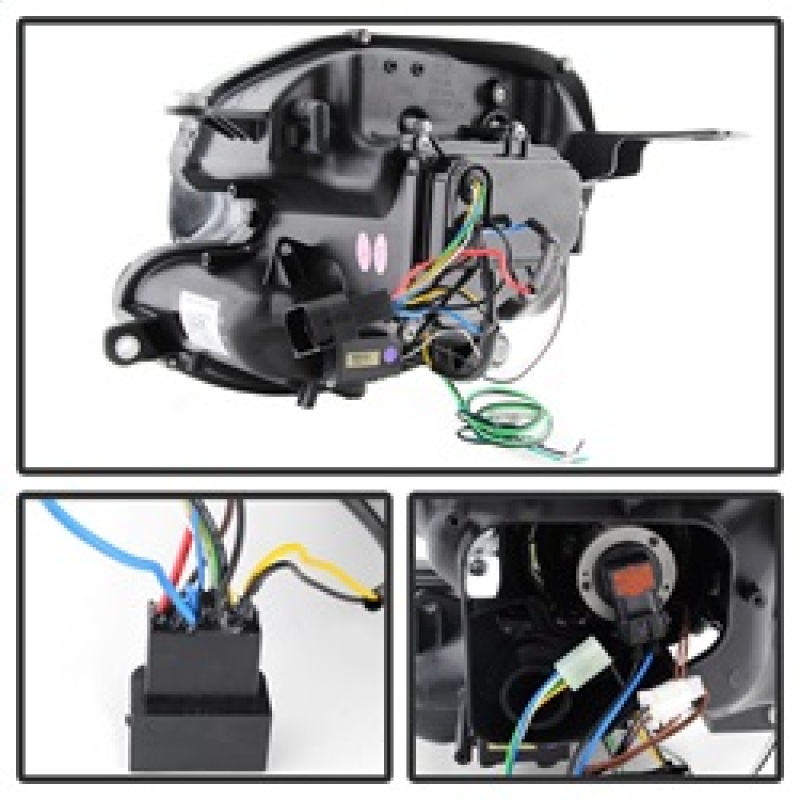 Mini Cooper Headlights - SPYDER - Projector, DRL - Black - `07-`12