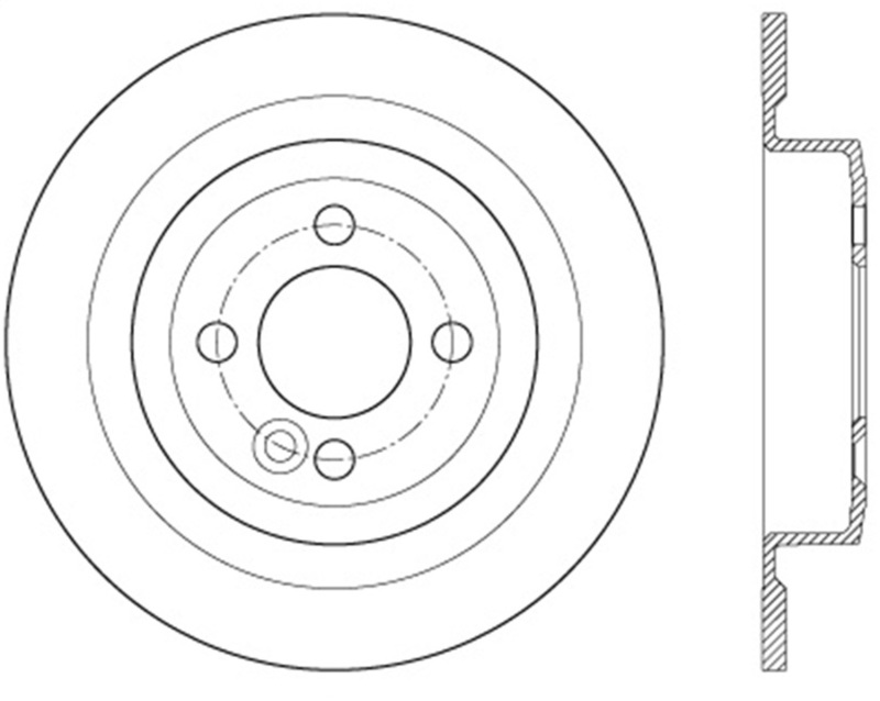 Mini Cooper Brake Rotor (1) - Rear Right - Stoptech - Slotted Sport Cryo - Black E-Coated - `09-`16