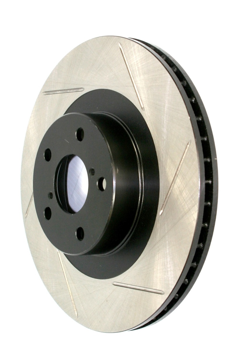 Mini Cooper Brake Rotor (1) - Front Right - Stoptech - Slotted Sport + Cryo - Black - `12-`14