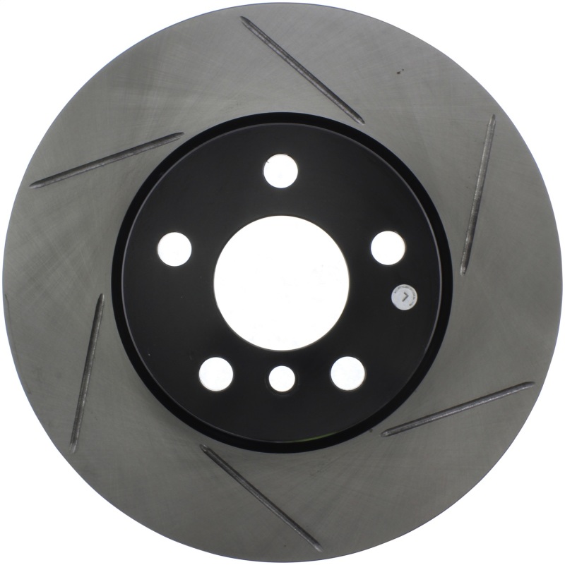 Mini Cooper Brake Rotor (1) - Front Left - Stoptech - Slotted Sport - Black - `14-`19