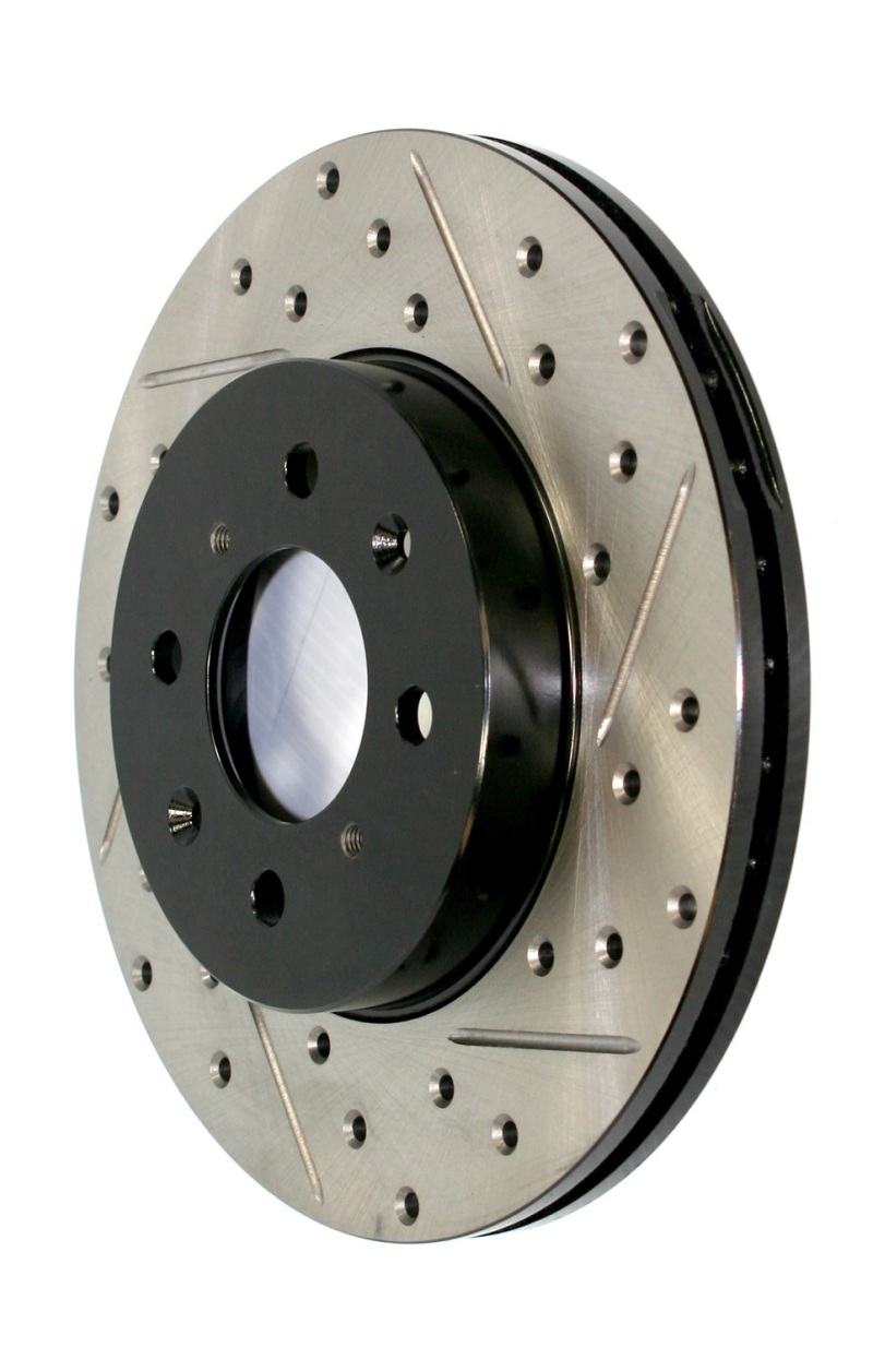Mini Cooper S Brake Rotor (1) - Front Right - Stoptech - Slotted & Drilled - `15-`16