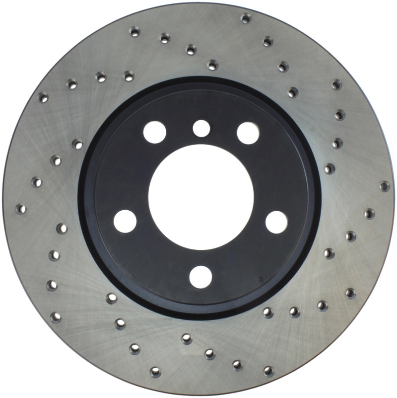 Mini Cooper Countryman Brake Rotors (2) - Front Left - Stoptech - Drilled Sport - Black - `11-`16