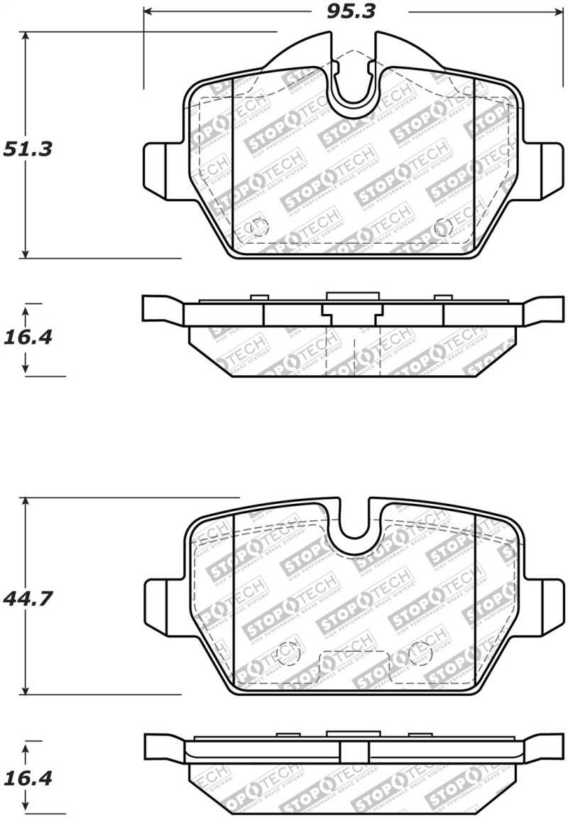 Mini Cooper Countryman Brake Pads - Rear - Stoptech - Street Select Brake Pads w/Hardware - `11-`16