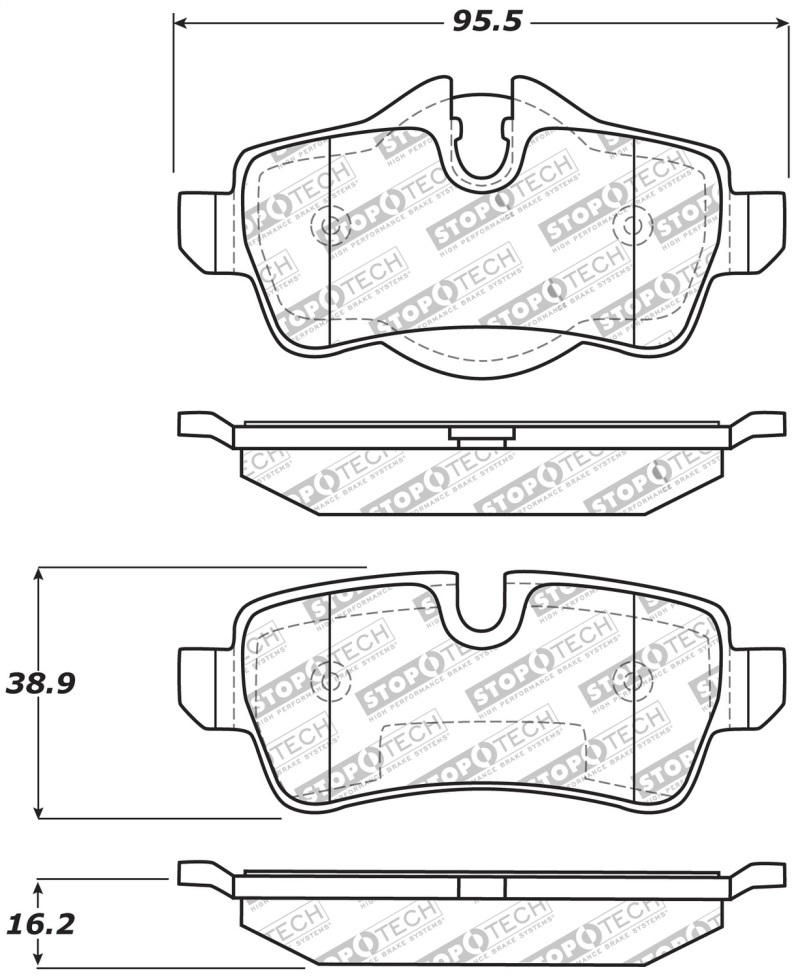 Mini Cooper Brake Pads - Rear - Stoptech - Sport - `07-`16