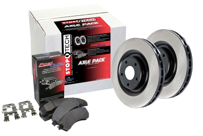 Mini Cooper Brake Kit - Front + Rear - Stoptech - Premium Black E-Coated Rotors + Posi Quiet Pads - `07-`16