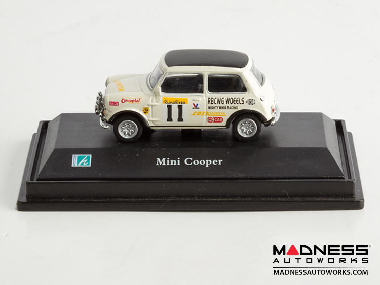 Hongwell Cararama Mini Cooper- 1/72 Scale Diecast Model Car - White W/ Black