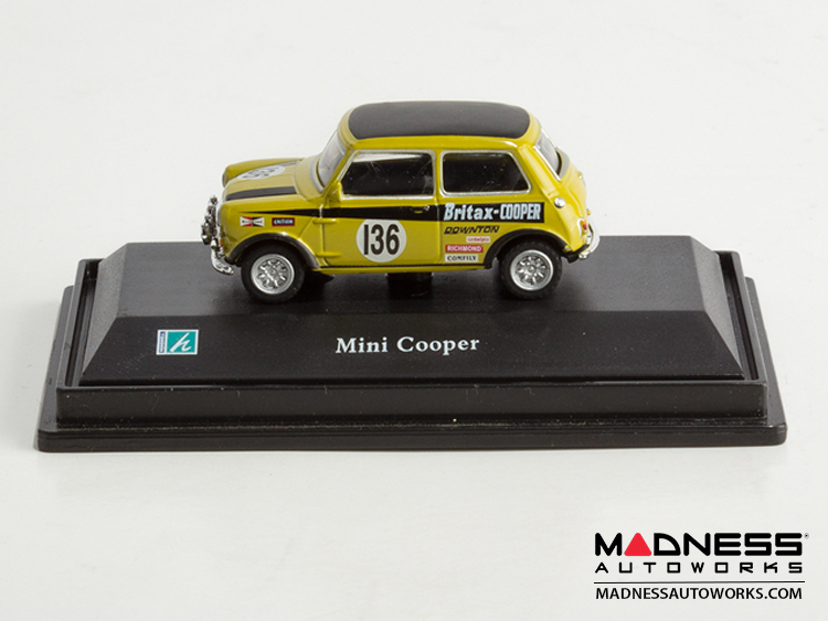 Hongwell Cararama Mini Cooper- 1/72 Scale Diecast Model Car - Old Gold W/ Black
