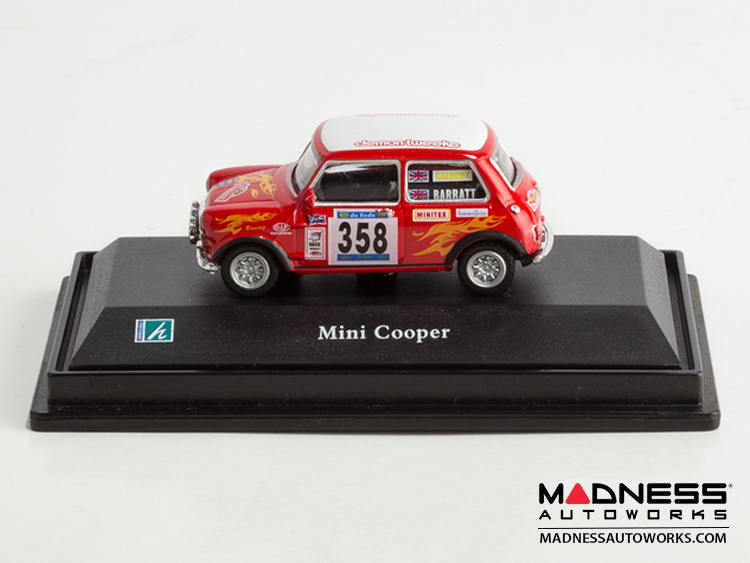 Hongwell Cararama Mini Cooper- 1/72 Scale Diecast Model Car - Red W/ White (358)